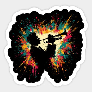 Trumpet Player Sticker